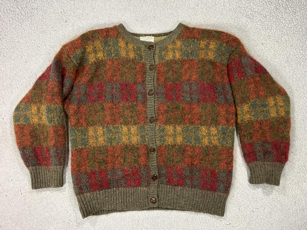 Vintage Susan Bristol Sweater Cardigan Womens Large Luxury Mohair Wool 90s